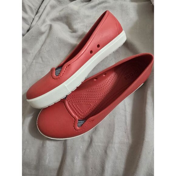 Crocs Citilane Slip On Ballerina Style Flats Size Women 7 Tomato Red - Picture 5 of 5